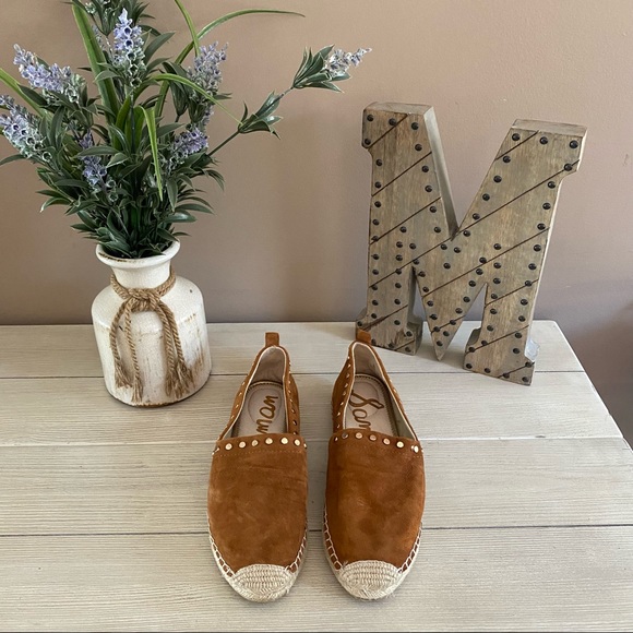 Sam Edelman Koda Cognac Brown Suede Espadrilles Size 7.5 EUC - Picture 5 of 11